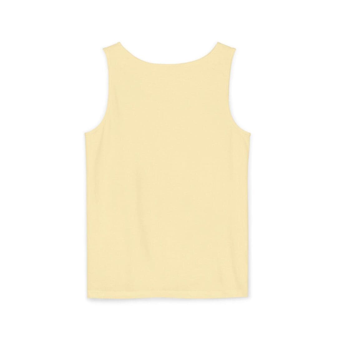 Plain beige sleeveless tank top with a round neckline.