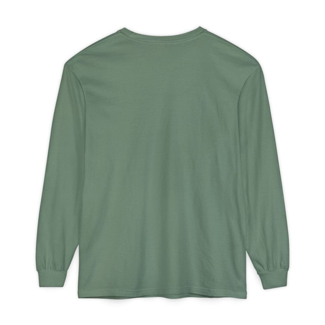 A plain long-sleeve green shirt.