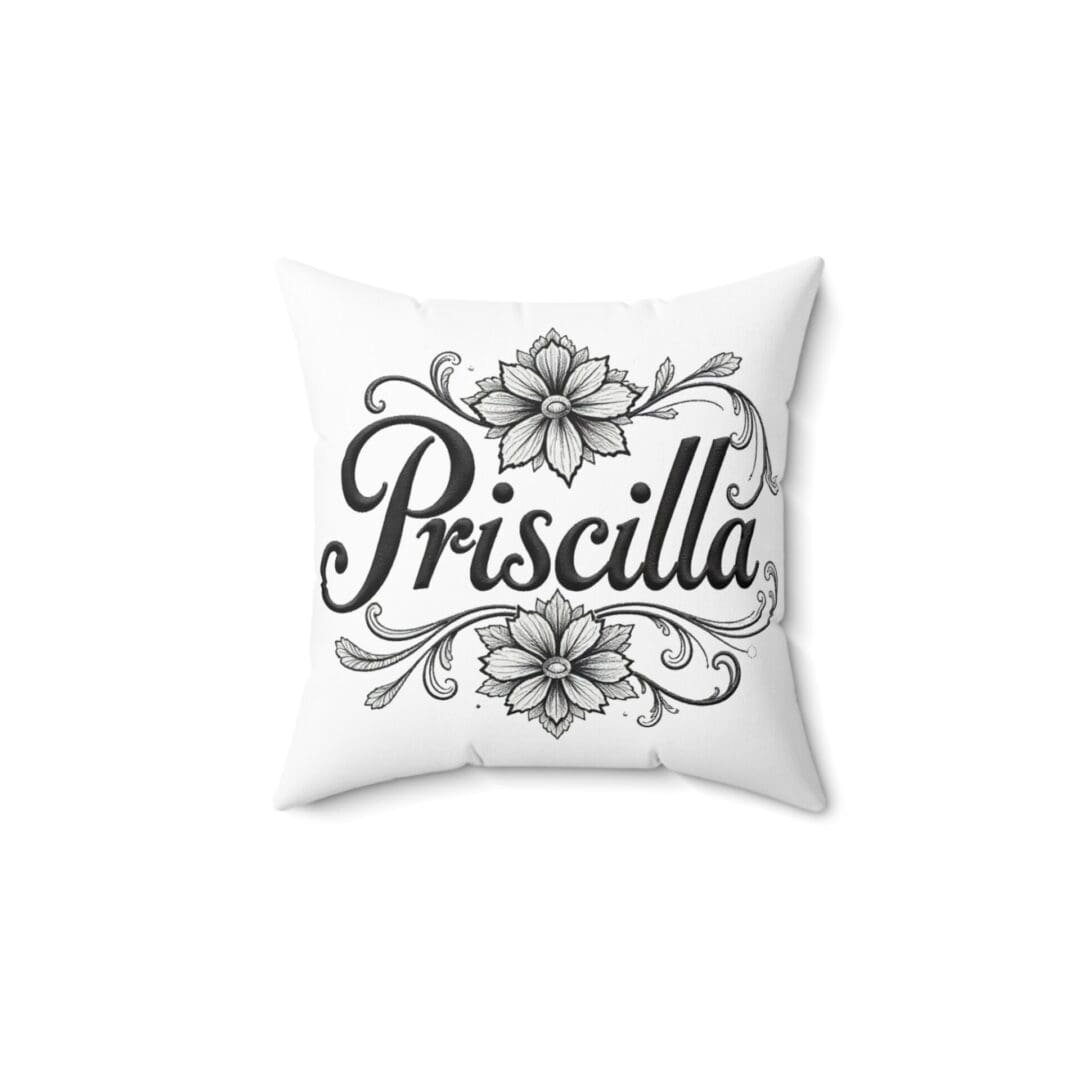 Personalized Floral Name Pillow – Elegant Home Décor for Gift Giving
