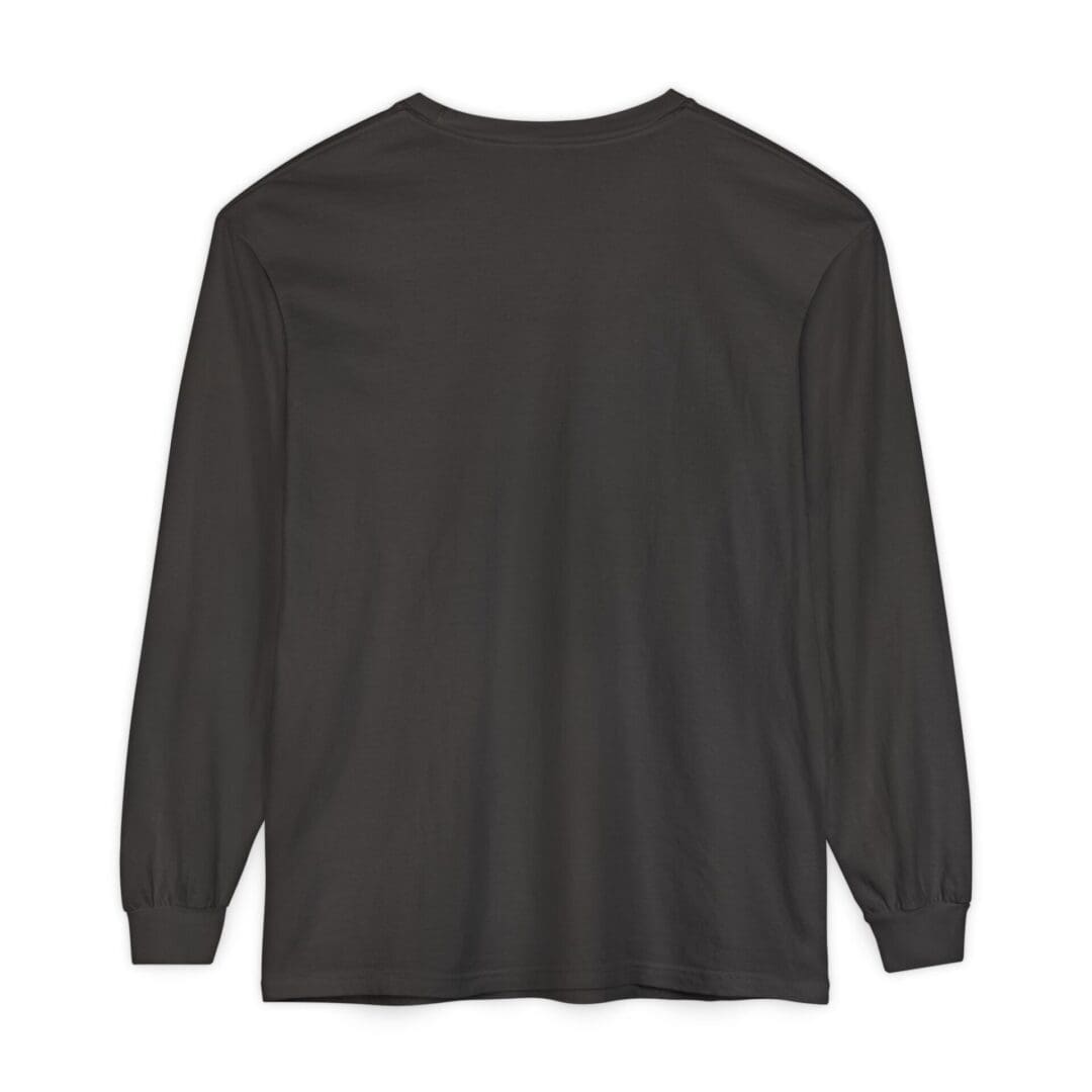 Black long-sleeve shirt with a simple design.