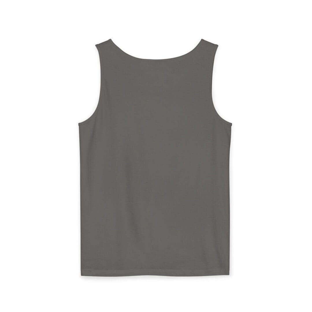 Plain gray sleeveless tank top on a white background.