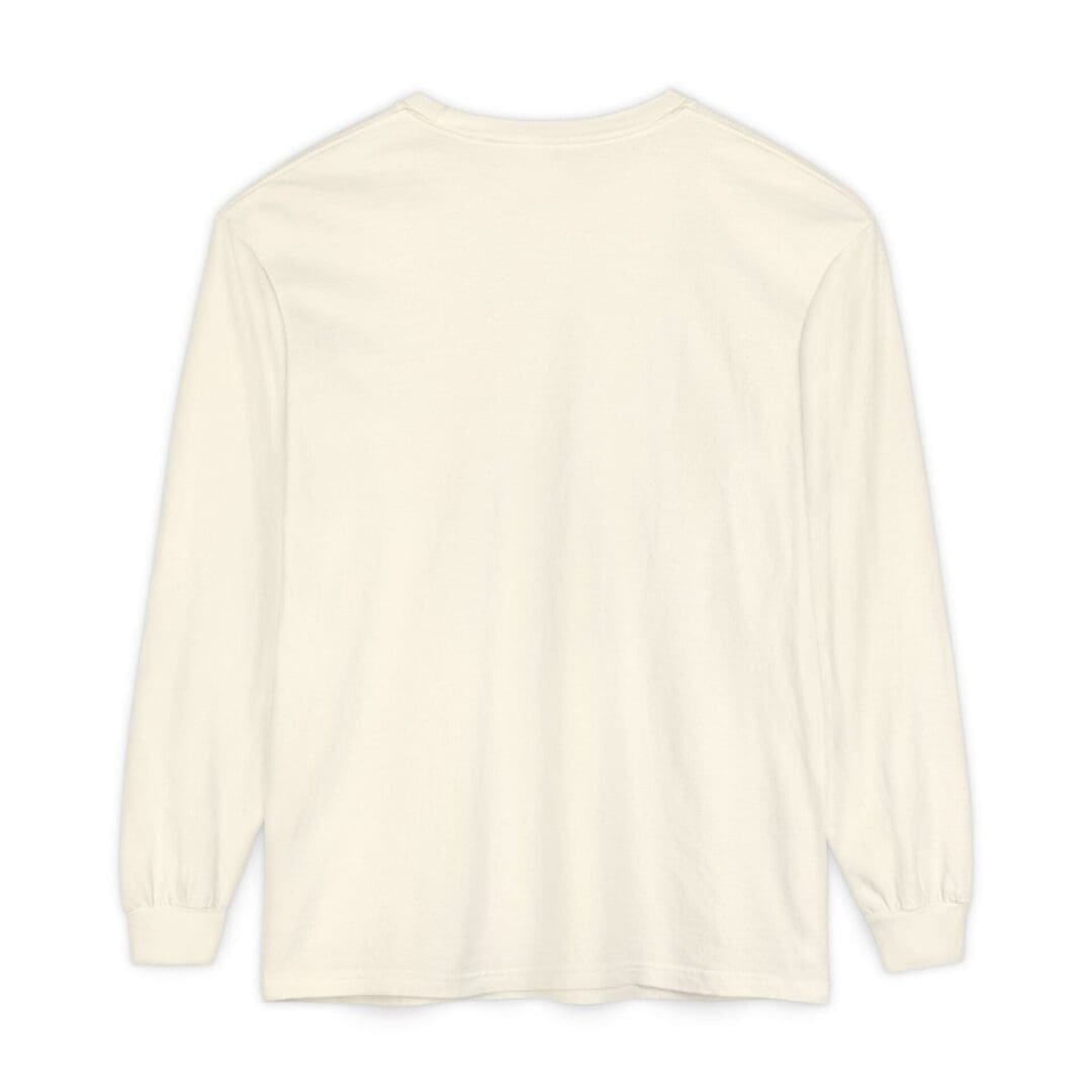 Plain long-sleeve white shirt with a simple design.