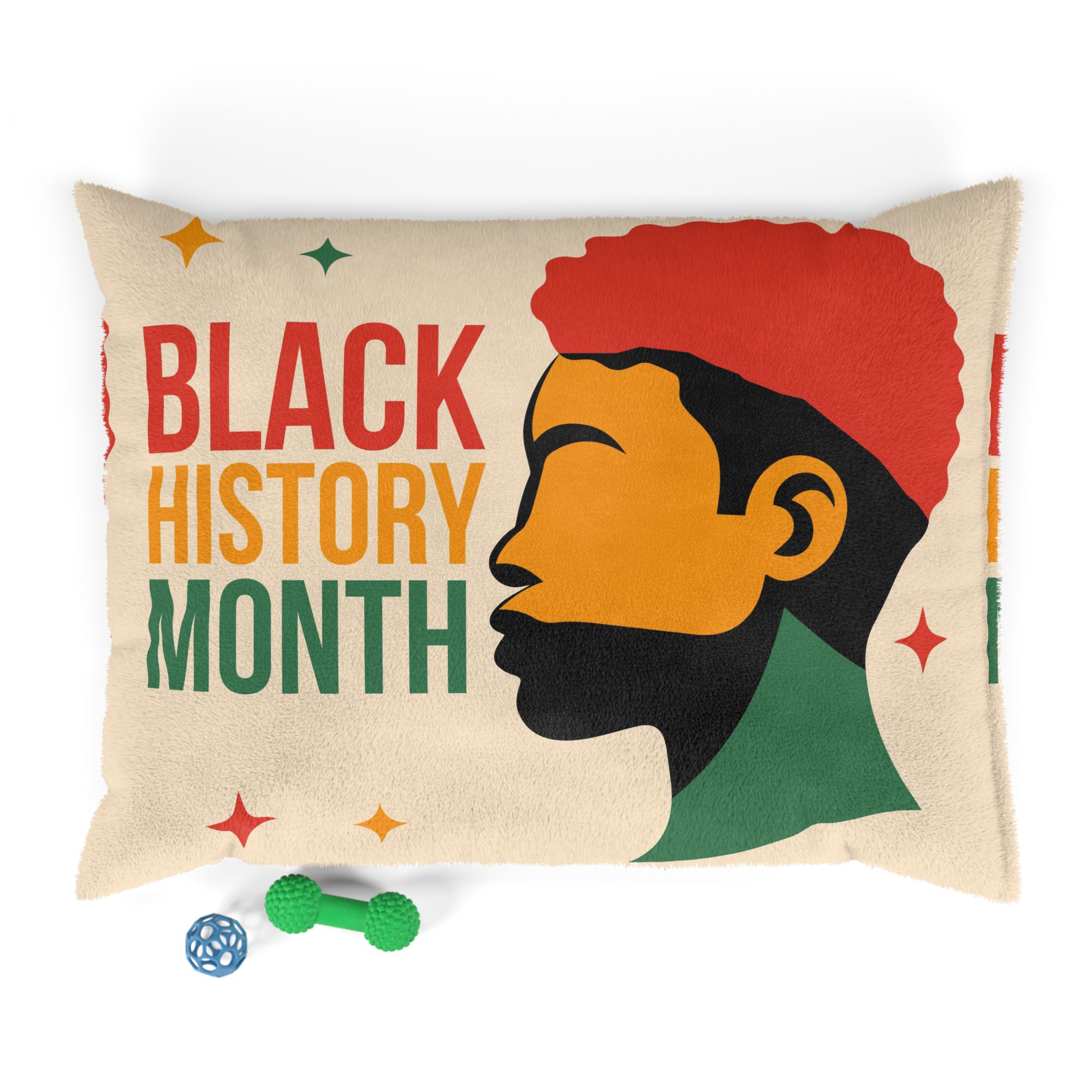 Black History Month Pet Bed — Afro Silhouette Dog & Cat Cushion