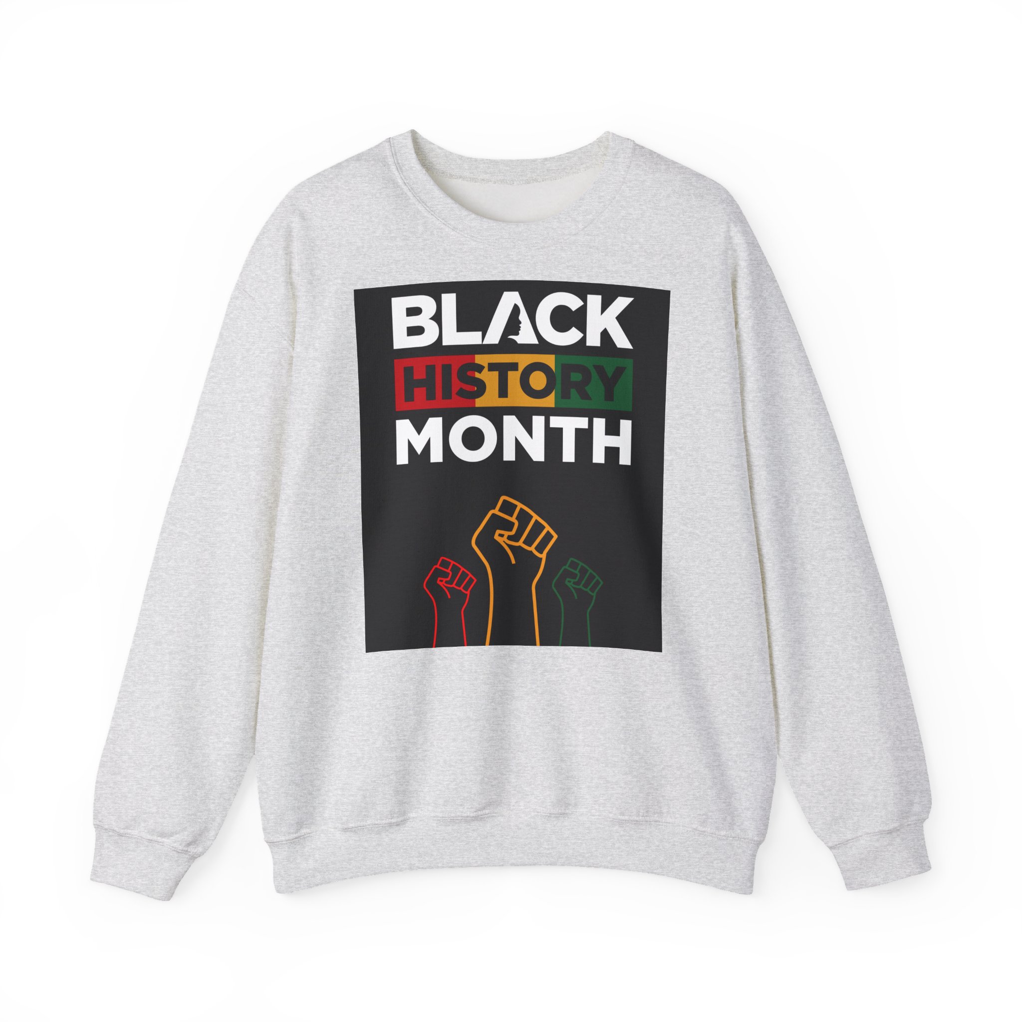 Black History Month Sweatshirt - Raised Fist Graphic Crewneck