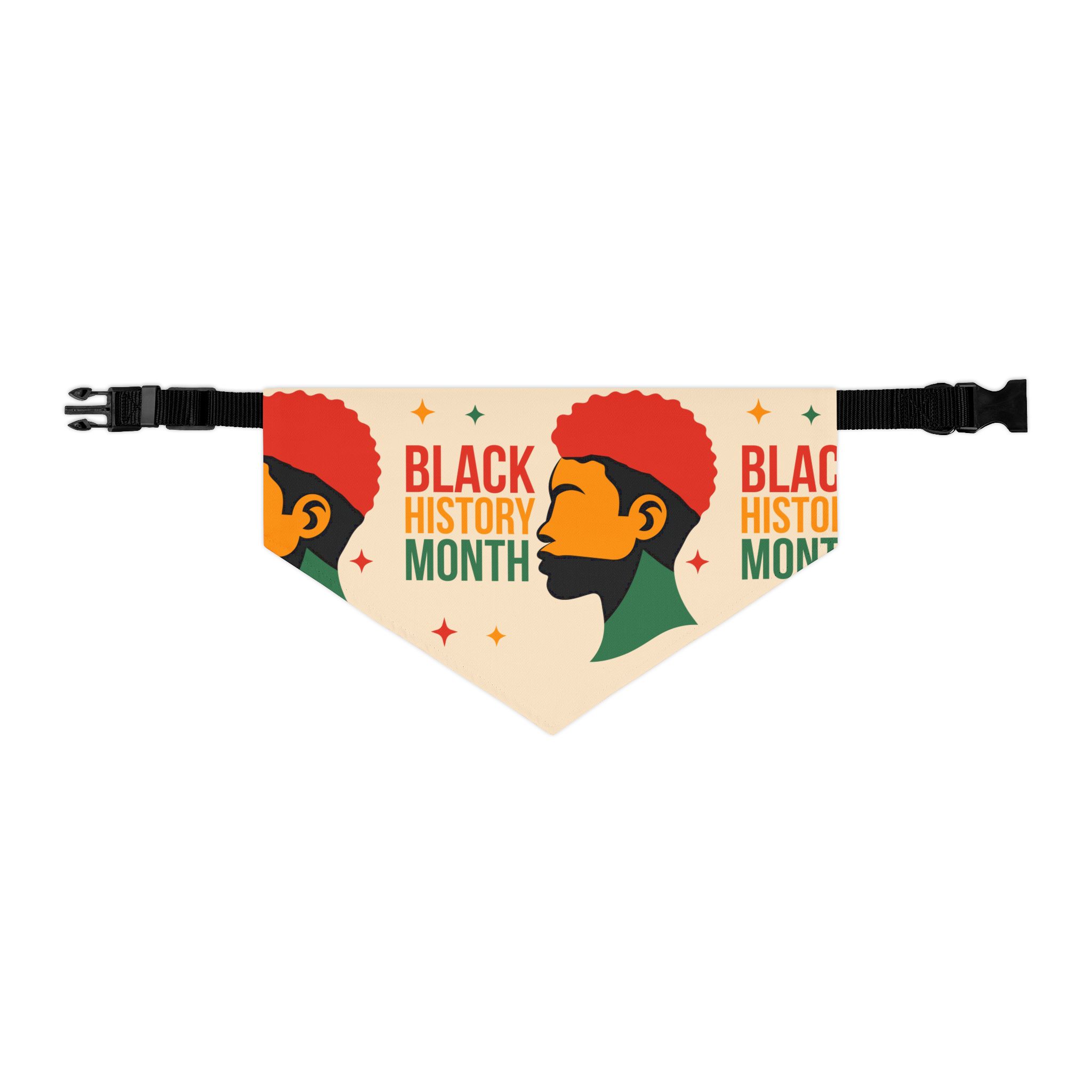 Black History Month Pet Bandana Collar – Retro Profile Design