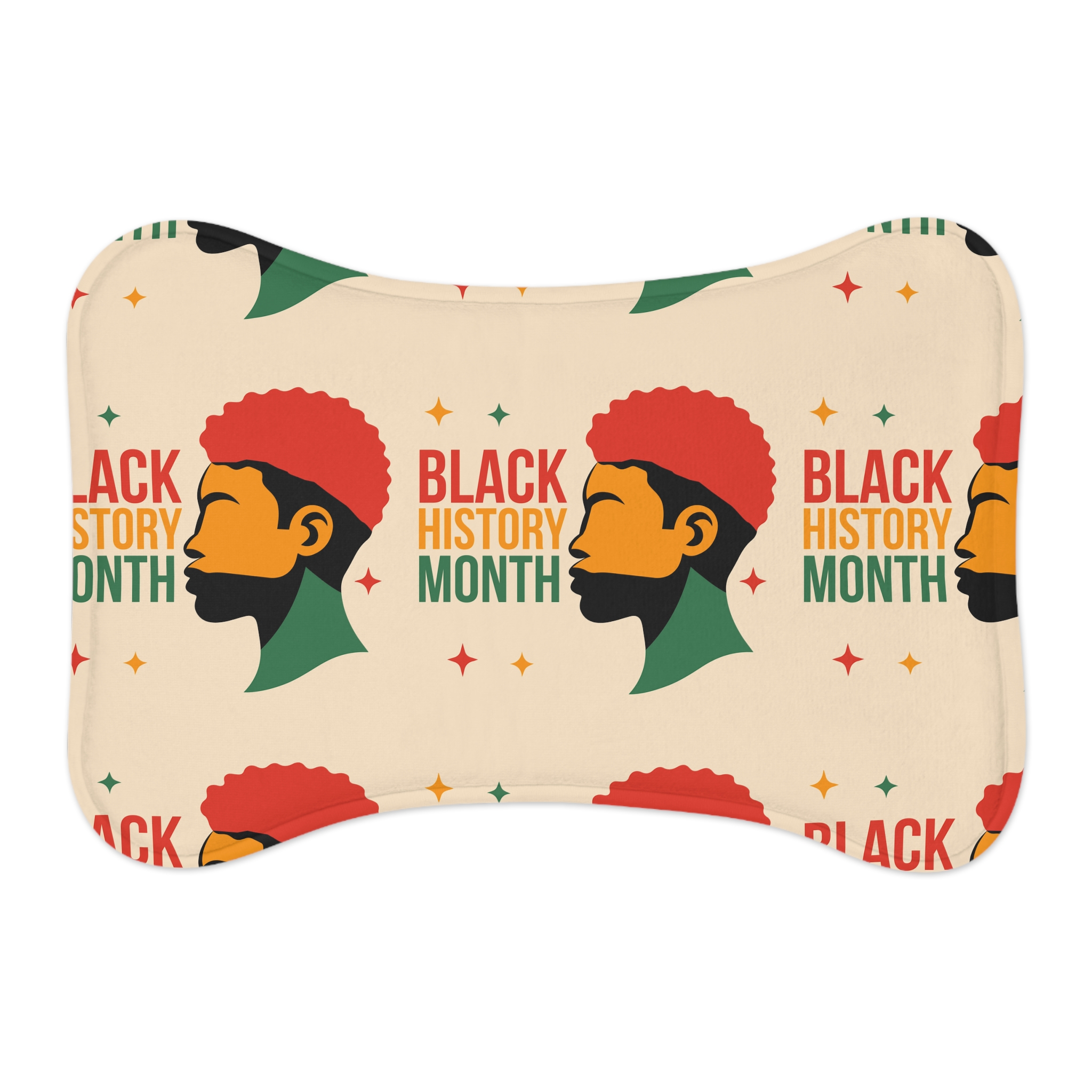 Black History Month Pet Feeding Mat — Celebratory Dog & Cat Bowl Placemat