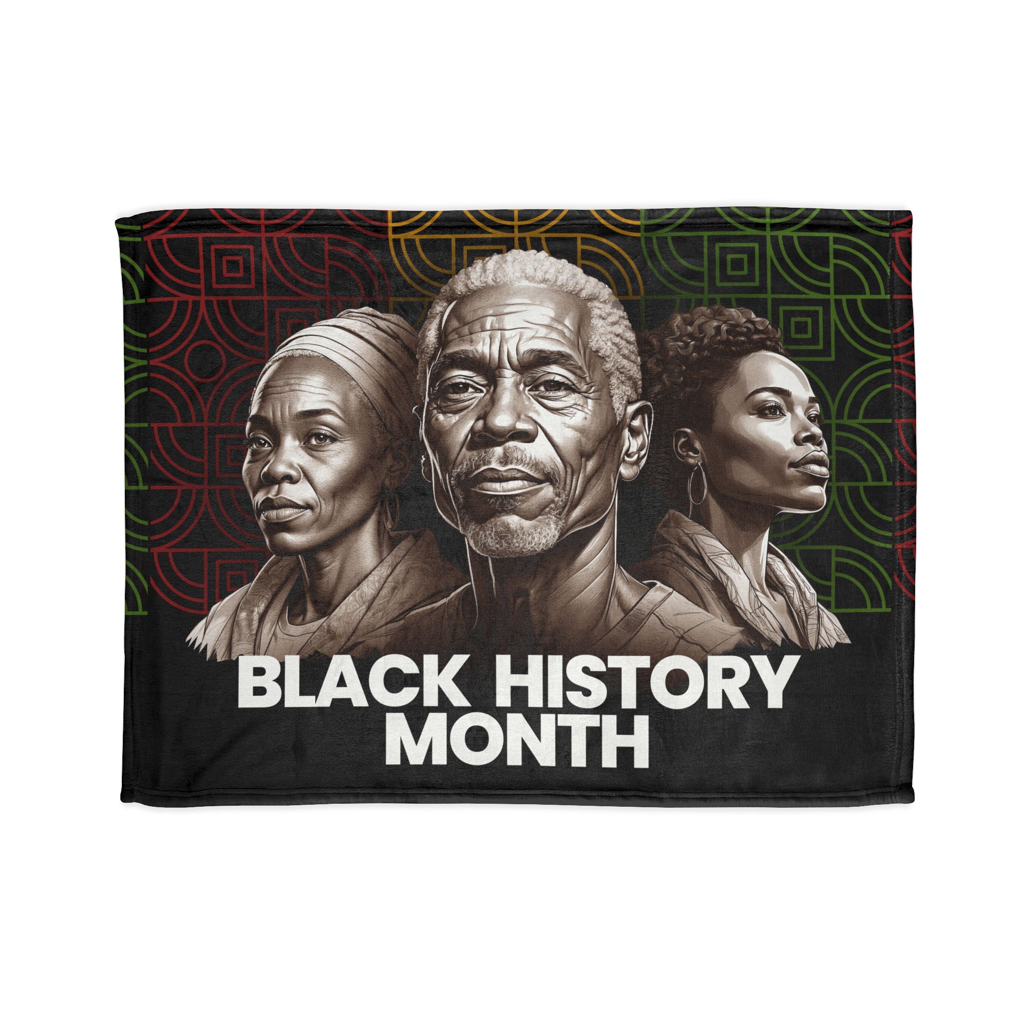 Black History Month Fleece Blanket — Inspirational Afrocentric Portrait Throw