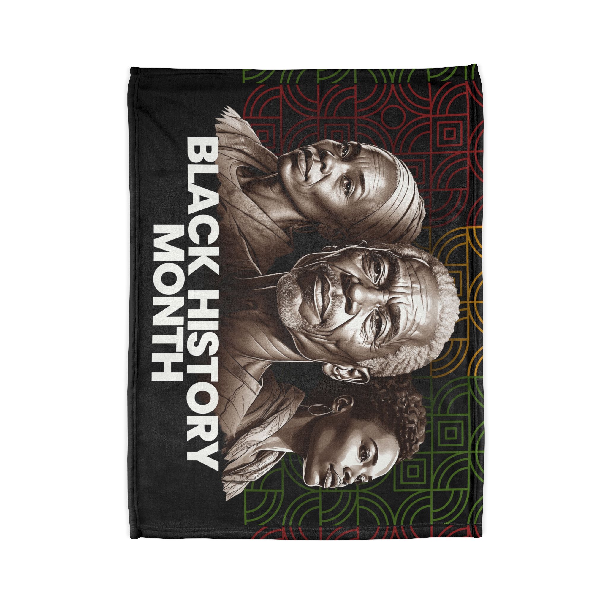Black History Month Fleece Blanket — Inspirational Afrocentric Portrait Throw