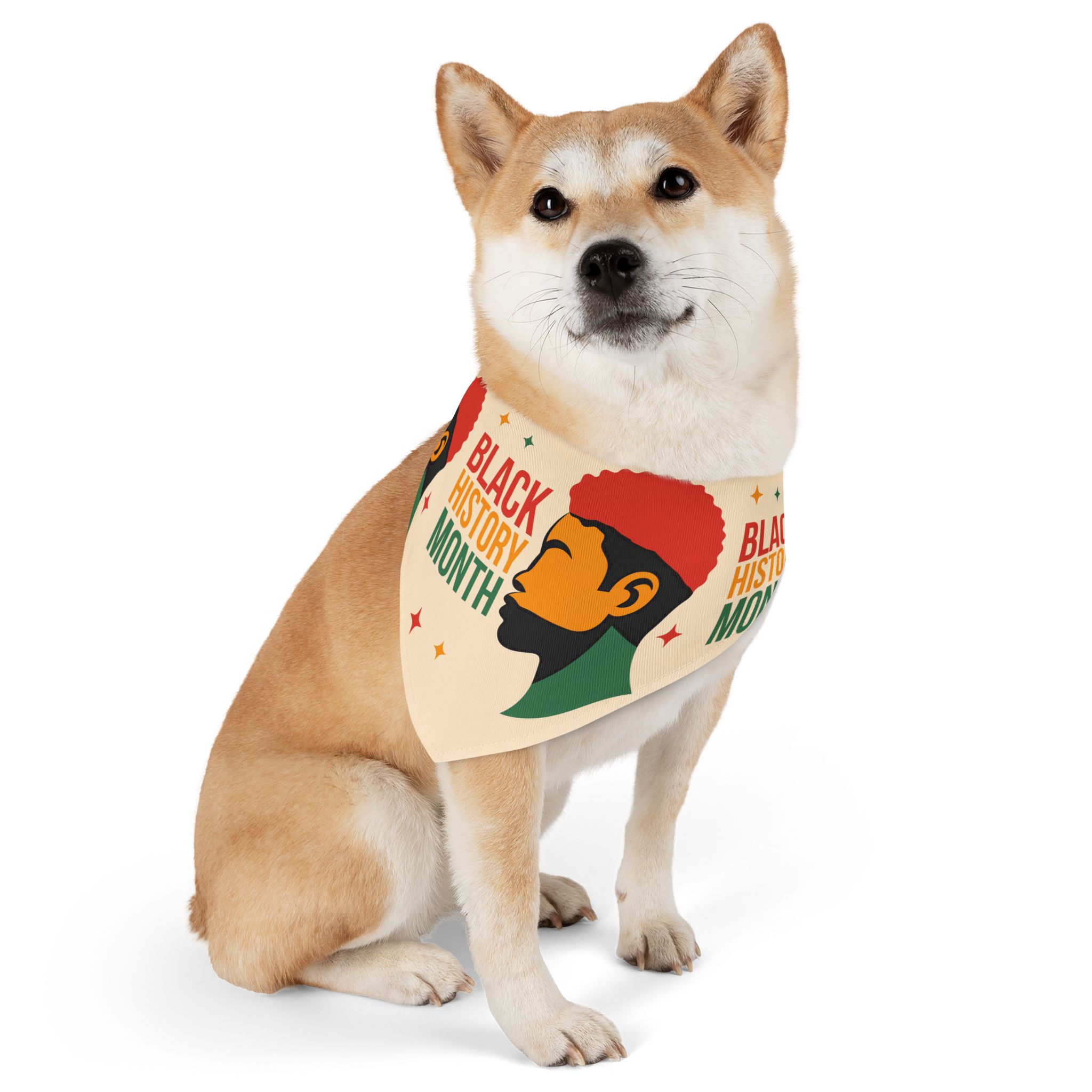 Black History Month Pet Bandana Collar – Retro Profile Design